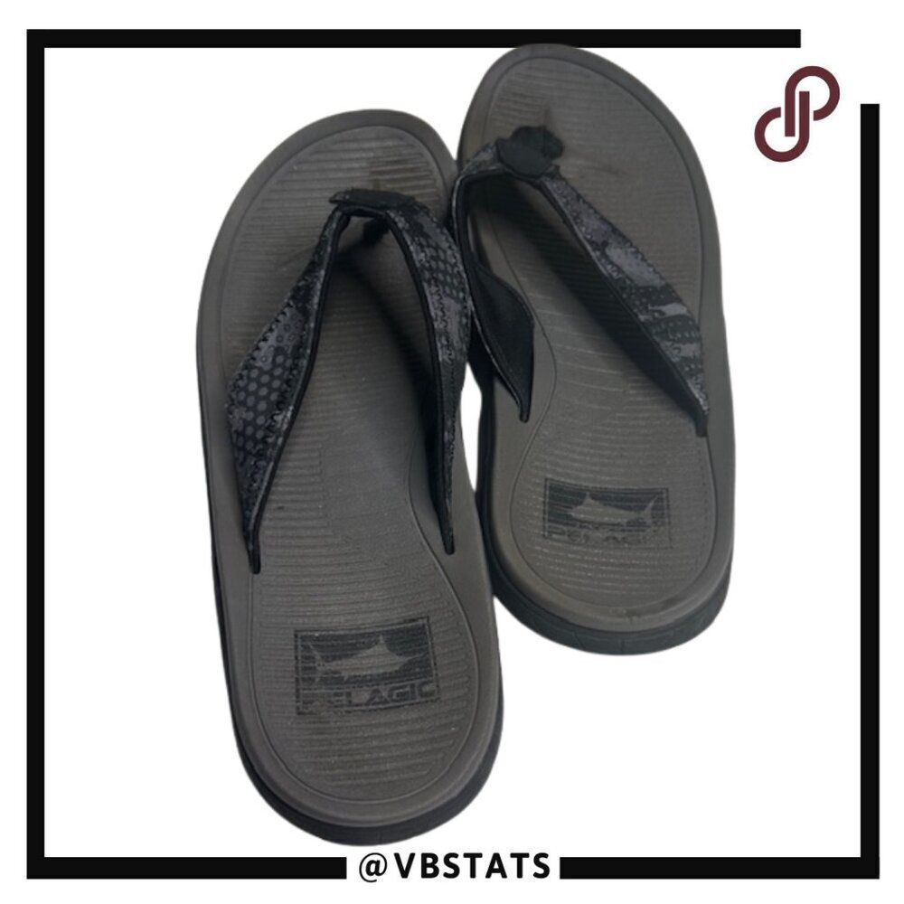 Pelagic Men's Black Flip Flop Sandals in Size Men's 10‎